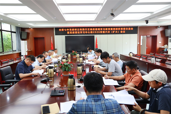 合肥七中党委召开树立和践行正确政绩观学习教育案例剖析思想交流会暨党委理论学习中心组2026年第六次（扩大）会议(图1)